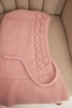 Women's hooded cap with ties and braid pattern powder pink