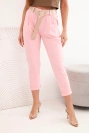 Punto pants with belt light pink