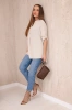 Blouse with a longer back beige