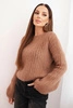 Women's mohair sweater with puff sleeves camel
