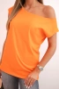 Damenbluse mit einem freien Schulter orange