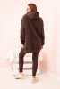 Women's cotton set hoodie and high-waisted leggings brown