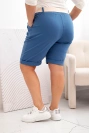 Dámské bavlněné šortky Plus Size s páskem denim