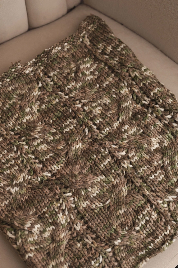 Women's soft wool winter chimney KN25 khaki+fango