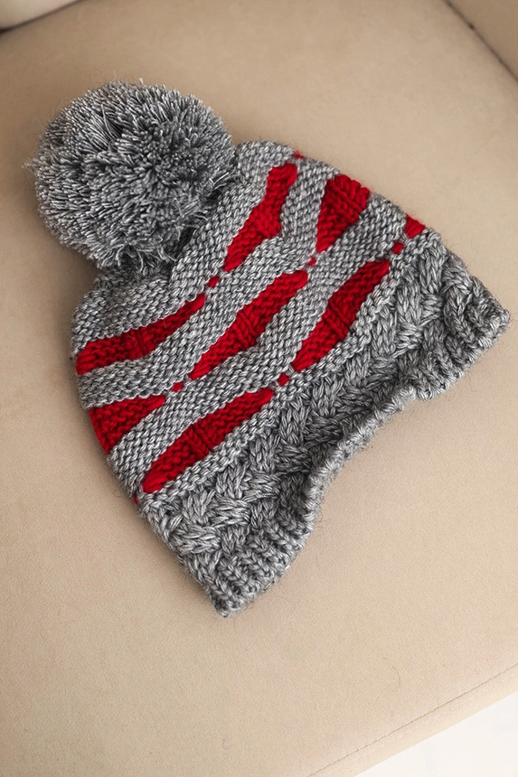 Women's winter wool hat with zirconia K453 graphite