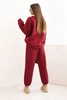Ladies' butter set with a loose sweatshirt and pants with the inscription LOVE maroon