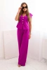 Women's set with a vest and wide-leg pants dark purple