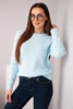 Women's sweater made of baby alpaca with long sleeves blue