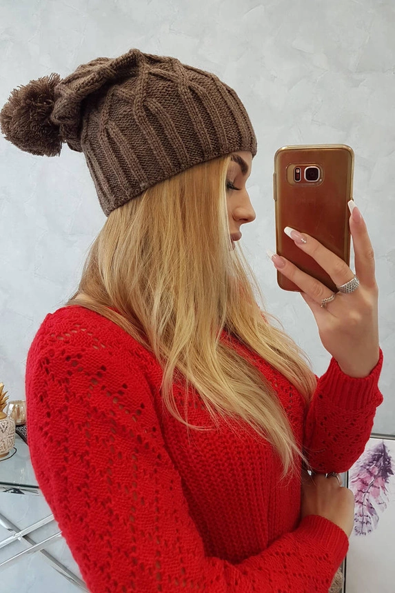 Cap with fleece Milano K203 mocca