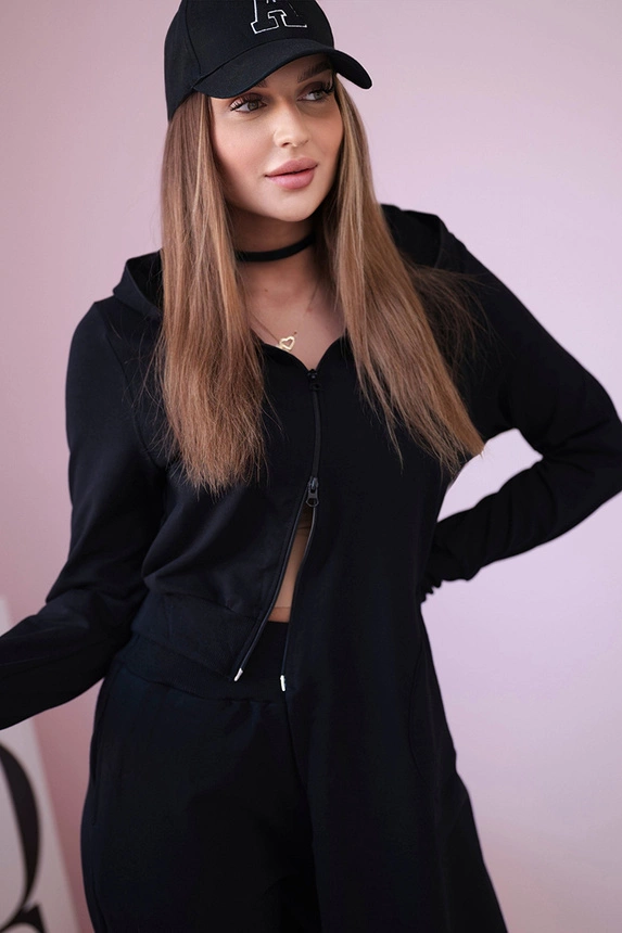 Set sweatshirt with longer side black