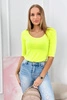 Bluse Rundhalsausschnitt gelb neon