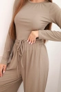 Women's viscose set with a blouse and wide trousers fango