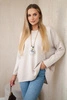 Viscose sweatshirt with pendant dark beige