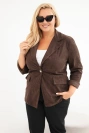 Damenjacke Plus Size aus Cord mit Revers und Taschen braun