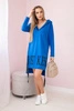 Dress with hood and print mauve-blue