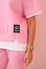 Women's butter set with short sleeves and pants light pink 