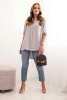 Blouse with a longer back light gray