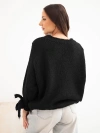 Women's oversized sweater with tie details at the sleeves black