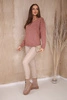 Sweater with V neckline dark pink