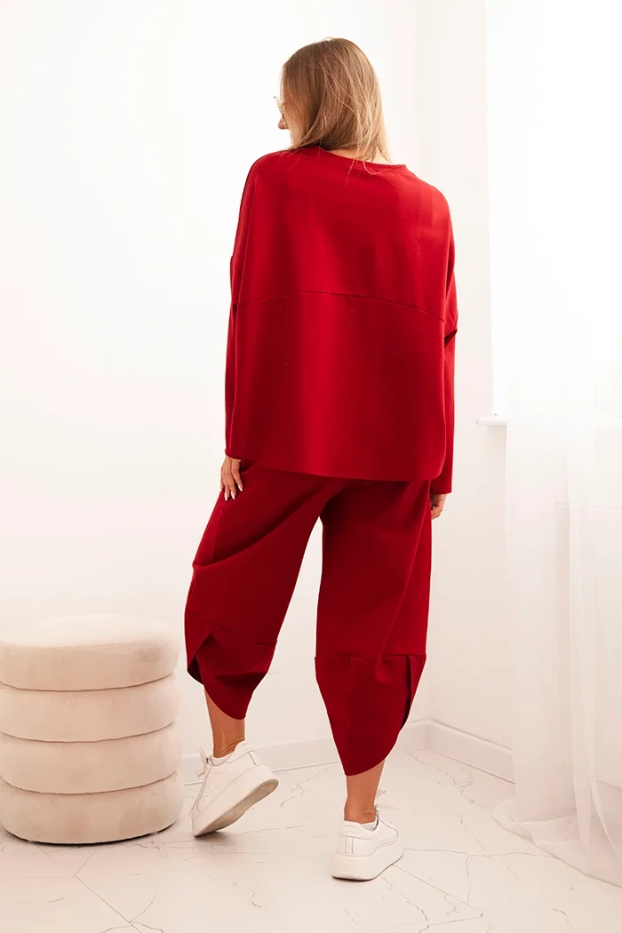 Komplet Punto Milano Winter bluza + spodnie bordowy