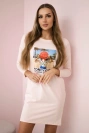 Honigmädchen Druck Kleid Pulver rosa
