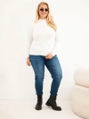 Dámsky sveter Plus Size z viskózy s rolákom ecru