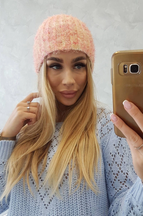 Dámska čiapka Cina K259 ecru + malina