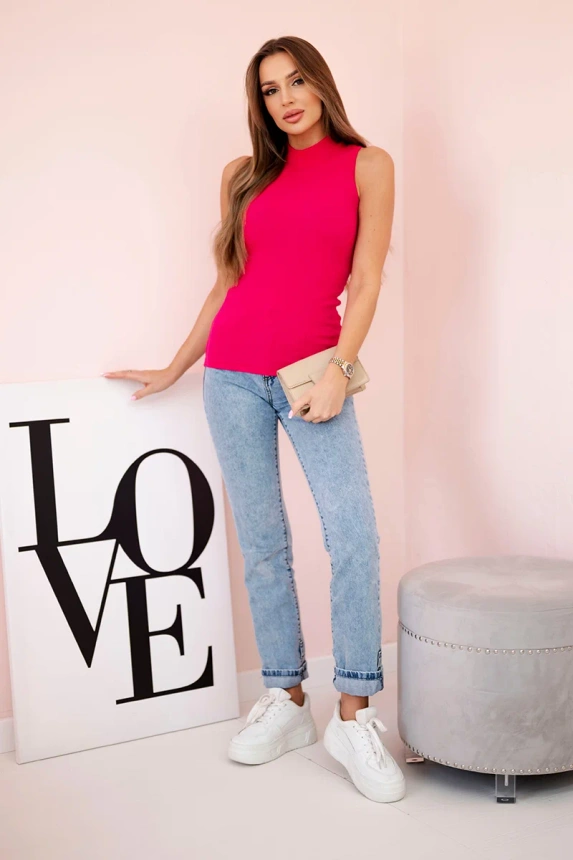 Sleeveless blouse fuchsia