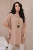 Oversized blouse with pendant Camel