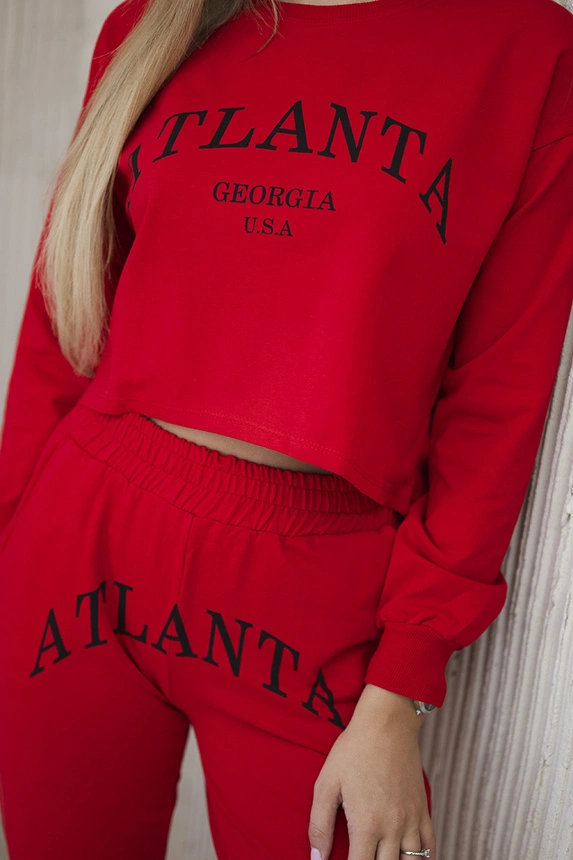 Atlanta spausdintas raudonas rinkinys