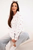 Women's viscose sweatshirt with small flowers and long sleeves white