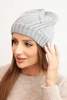 Women's winter hat with wool in a loose fit K442 gray