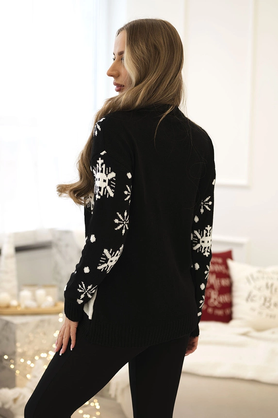 Christmas sweater with a snowman black