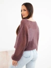 Damenpullover aus 70 % Kid-Mohair mit V-Ausschnitt in lockerem Schnitt braun