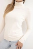 Women's viscose sweater with a turtleneck and long sleeves beige