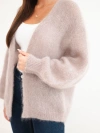Damenpullover aus 80% Kidmohair in lockerem Schnitt ohne Verschluss dunkel beige
