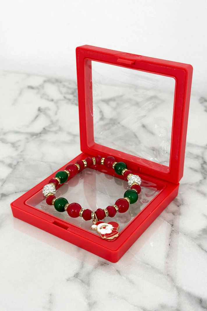 Vianočný náramok SL435-214 Mikuláš s vrecom zelená