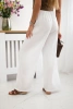 Musselin-Hose mit weitem Bein weiß