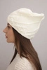 Women's winter hat with decorative weave and classic style K372 ecru