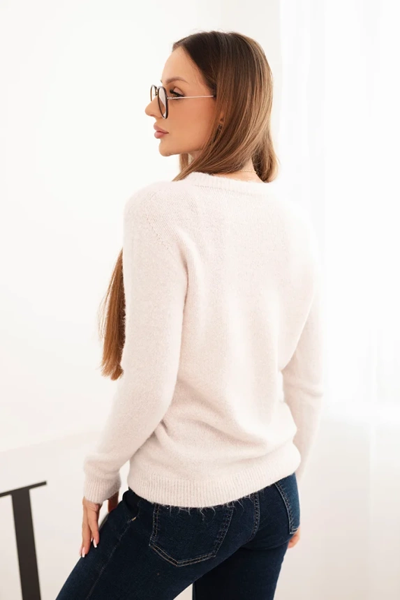 Women's sweater made of baby alpaca with long sleeves beige