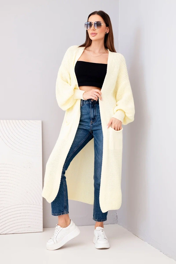 Sweater long cardigan yellow