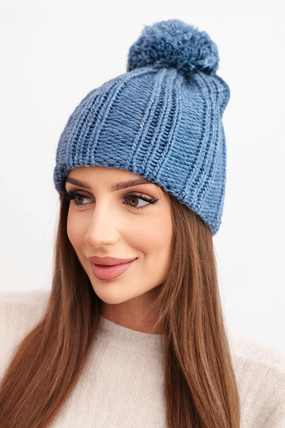 Hat with fleece Idalia K284 denim
