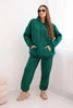 Women's warm cotton tracksuit with a hood green