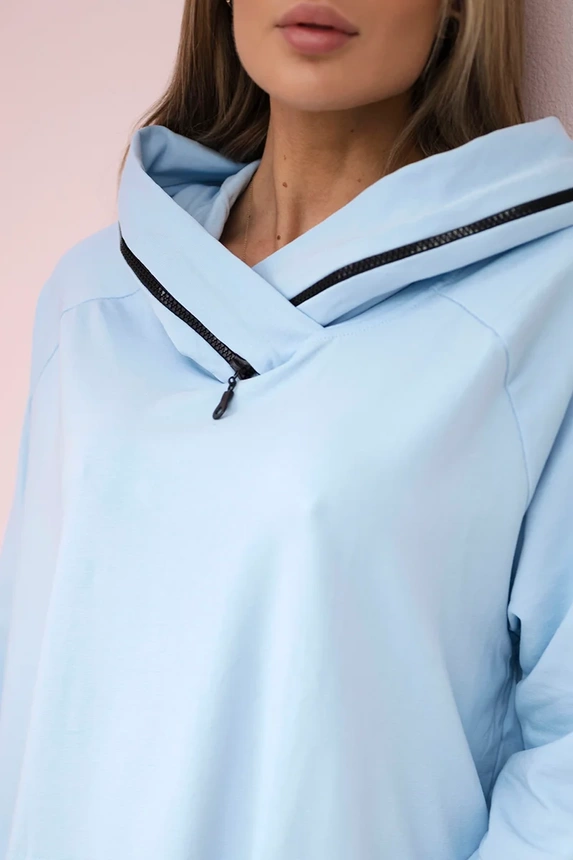 Set of cotton hoodie + leggings blue