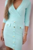 Ribbed dress with decorative buttons mint