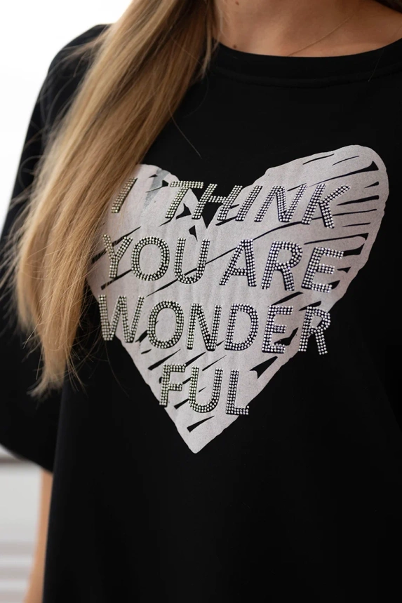 Butter-soft sweatshirt with a heart print black