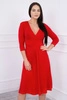 Dress with cut-off under the bust, 3/4 sleeves red