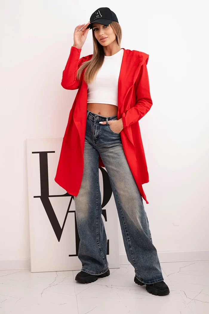 Locker sitzende Kapuzenjacke in Rot