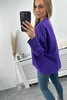 Muslin blouse with rolled-up sleeves dark purple