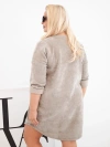 Dámské šaty Plus Size manšestrové s volným střihem fango hnědá